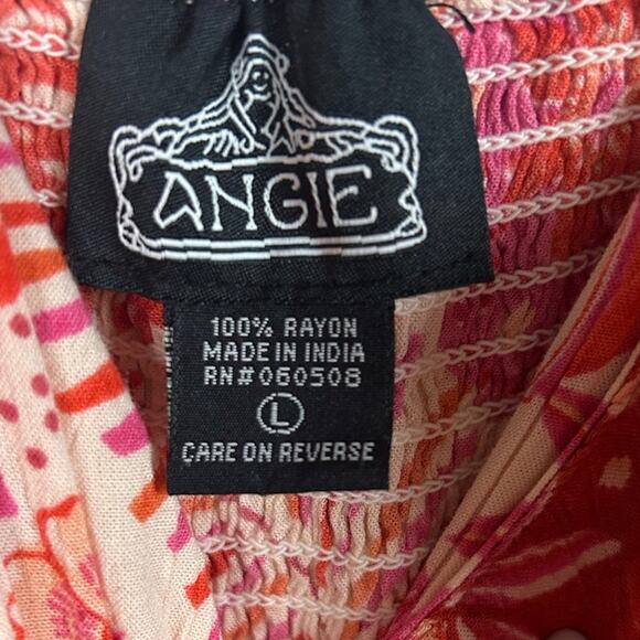 Angie Orange Floral Dress size L - Picture 4 of 8